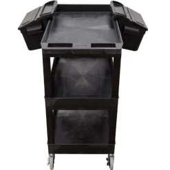 Triple Shelf XL Utility Cart with Dual Outrigger Bins