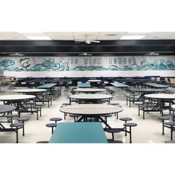 59T Round Mobile Stool Cafeteria Table (60