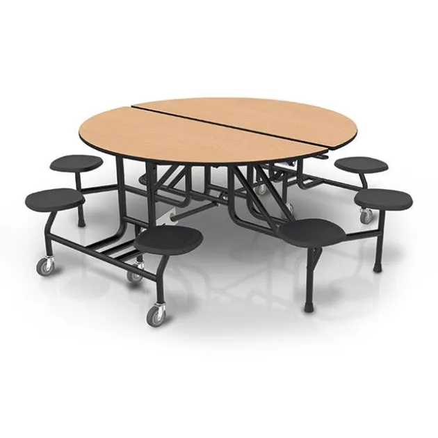 59T Round Mobile Stool Cafeteria Table (60" Round)