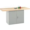 Two-Station Steel Workbench w/ Double Door Storage