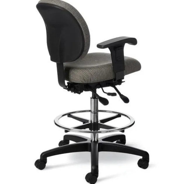 Vinyl Professional Lab Stool w/ Footring (24''-34''H)