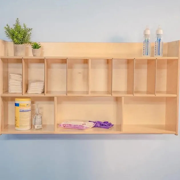 Wall Mounted Eight Cubby Diaper Cabinet