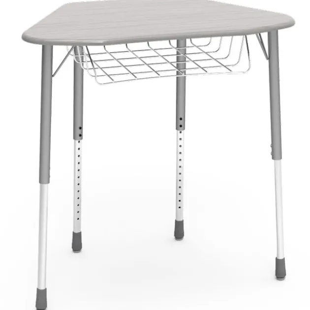 Zuma Hexagon School Desk w/ Wire Bookrack